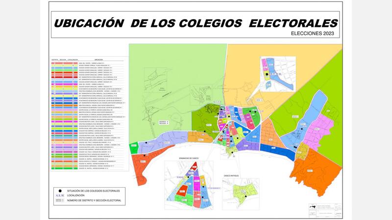 Ubicación de los Colegios Electorales en Benidorm.